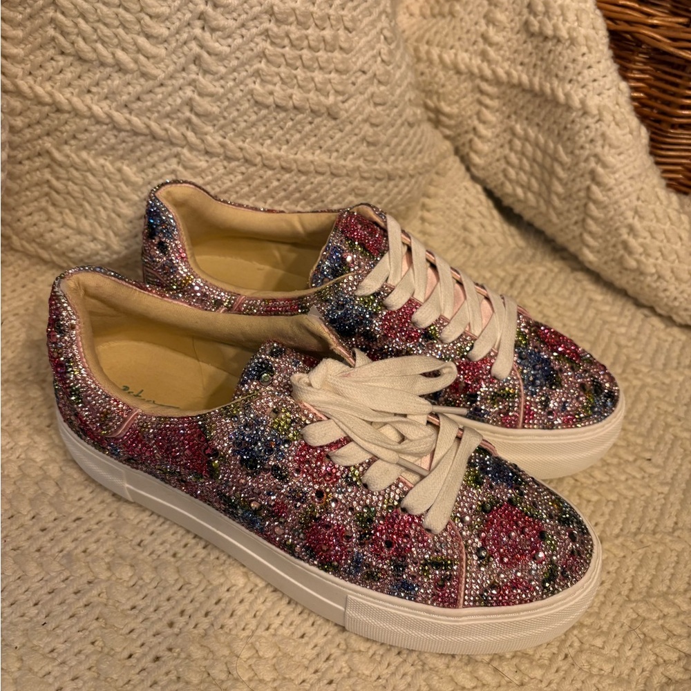Women's Multicolor Embellished Betsey Johnson Sidny Sneakers